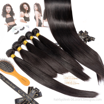 Rebecca Top grade Straight weave raw Brazilian cuticle aligned hair extension vendors remy virgin human hair bundles